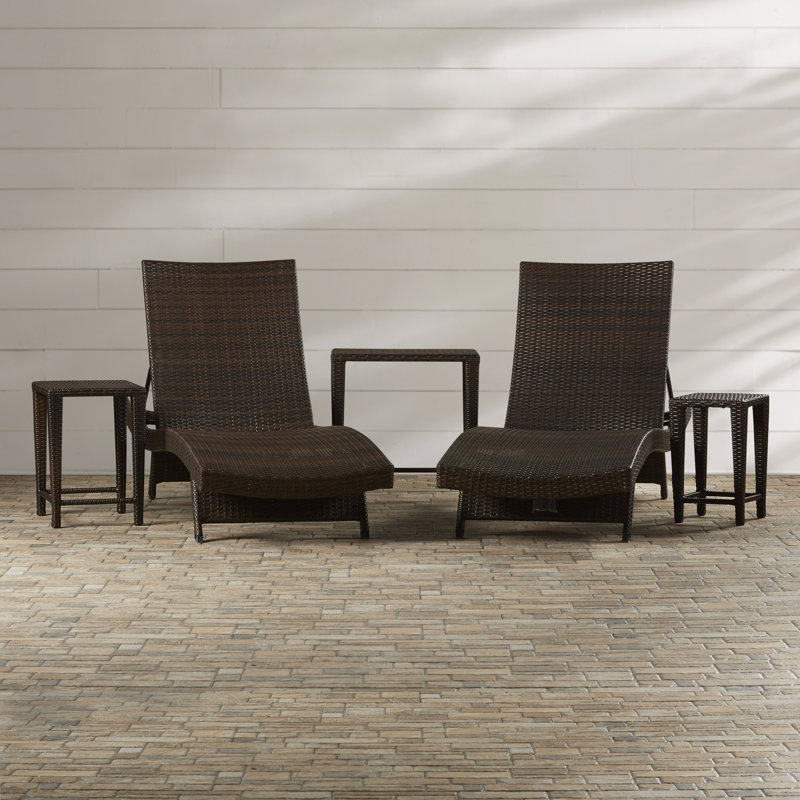Méridienne inclinable 5 pièces réglable avec table Waylon