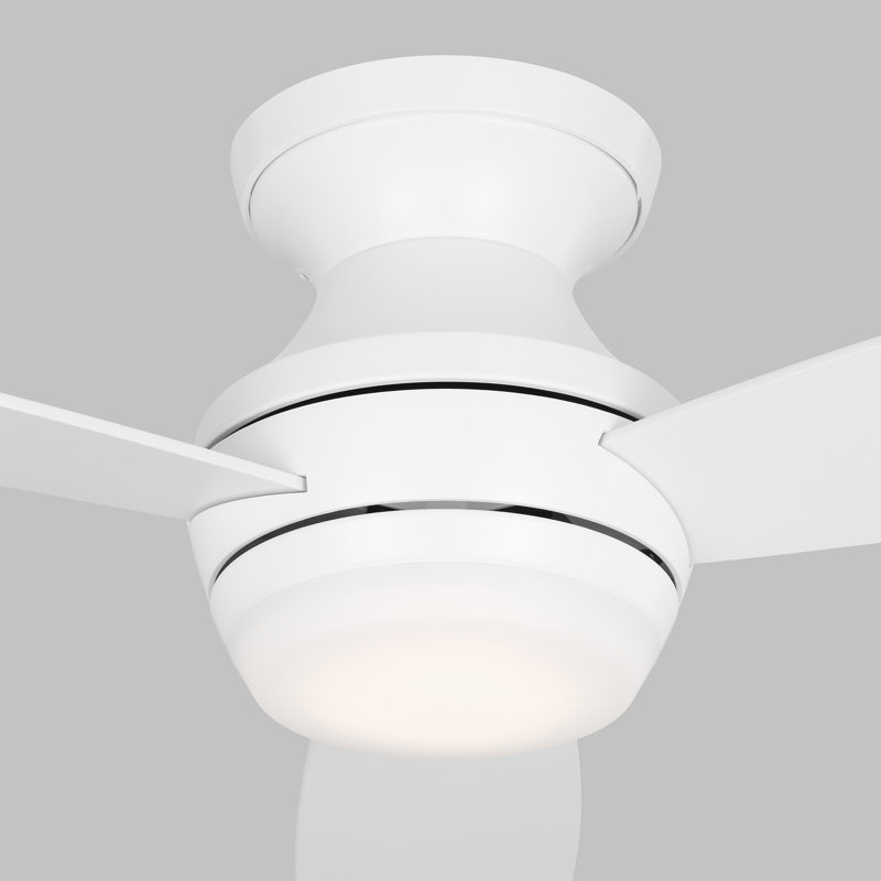 Ikon LED Ceiling Fan, Matte White with White Blades, 44"