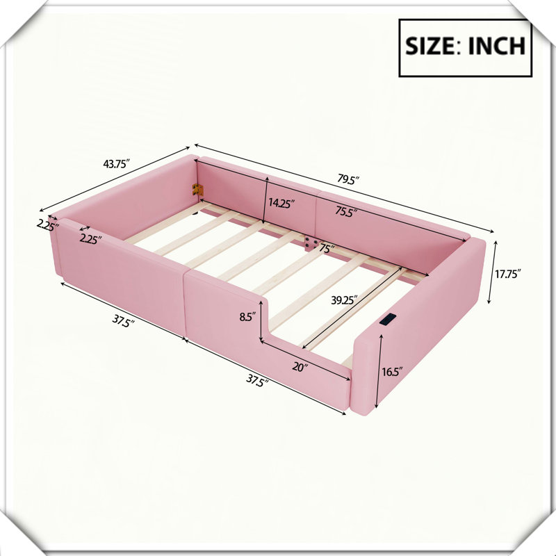 Lit simple plateforme tapissier
