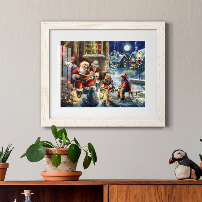 «Story Time Santa» - reproduction de cadre photo, H 24 po x l 18 po x P 1,5 po, Cadre blanc