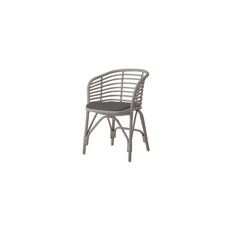 Blend Patio Dining Armchair with Cushion, Black, Light Gray