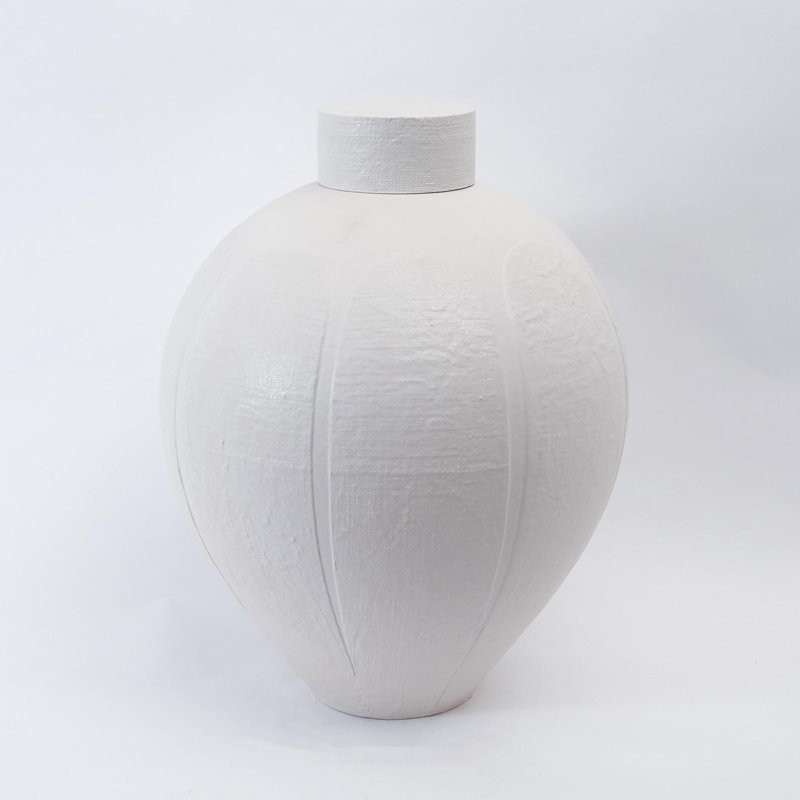 Pot en céramique blanc 22,5 po
