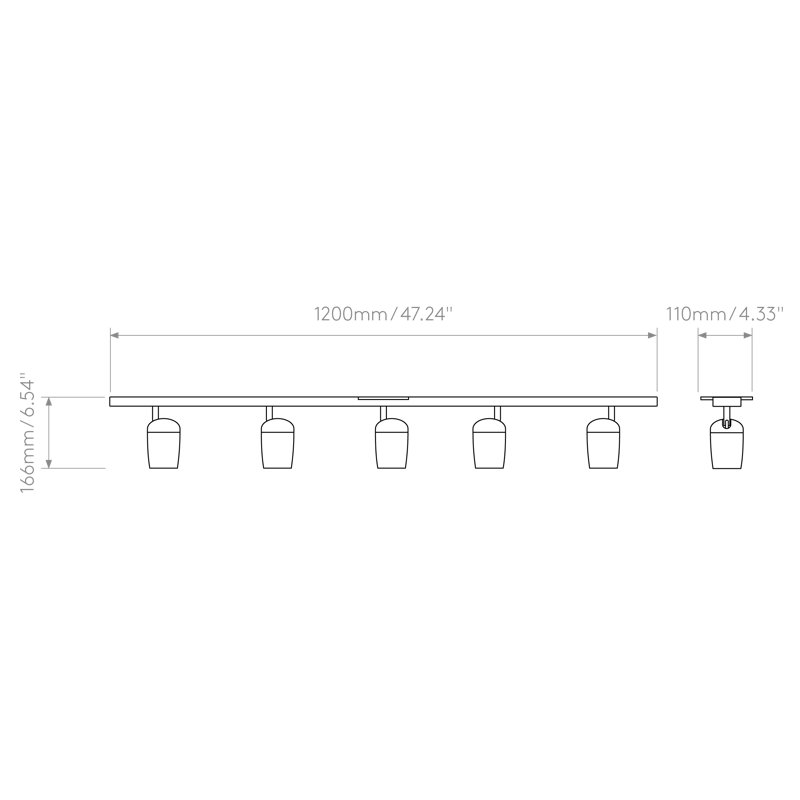 Koto 3 - Light Spotlight, Matte White, 6.54'' H X 47.24'' W X 4.33'' D