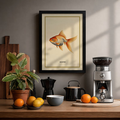 Goldfish Study Botanical - Framed Print
