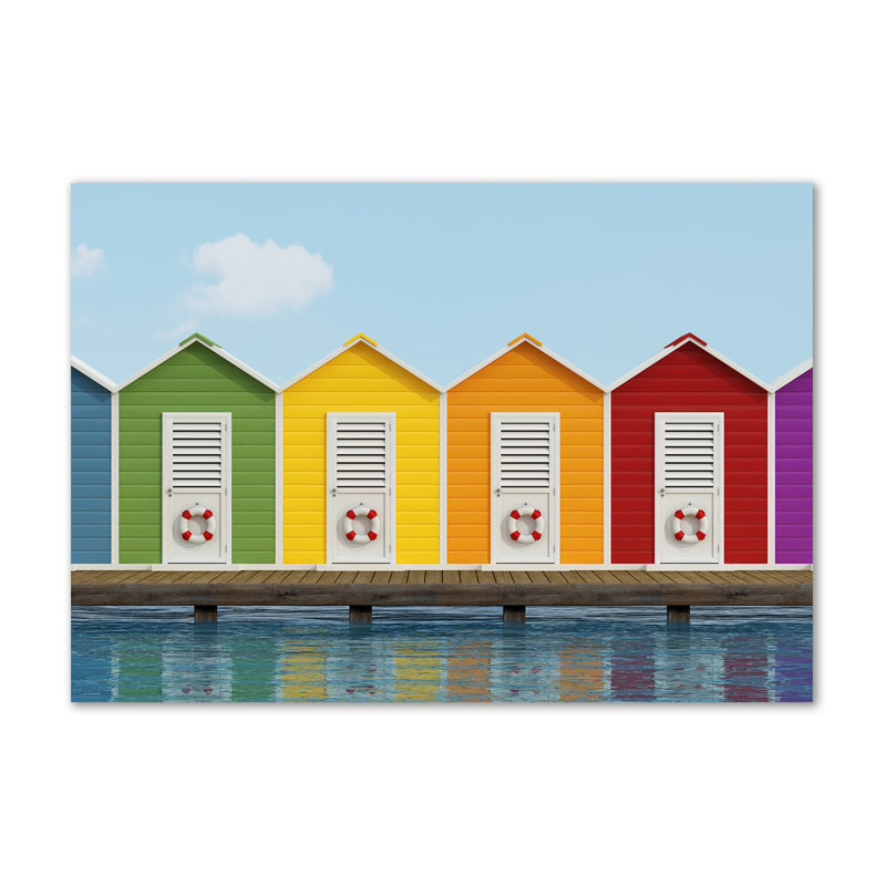 Beach Cabins - Wrapped Canvas Print