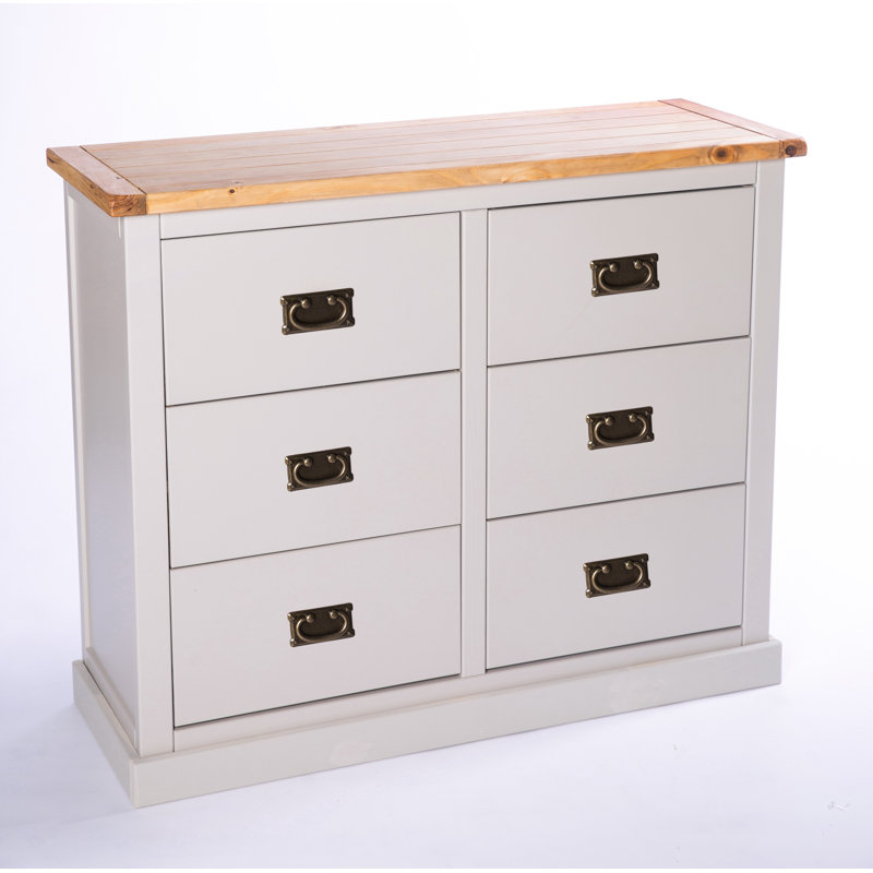 Erhard 110cm W 6 - Drawer Chest of Drawers, Grey/White