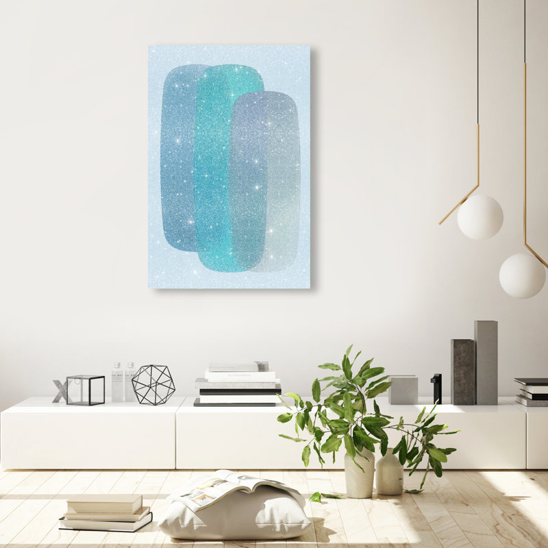 Teal Gradients Print by Oliver Gal, 15"H x 10"W, Gallery Wrapped