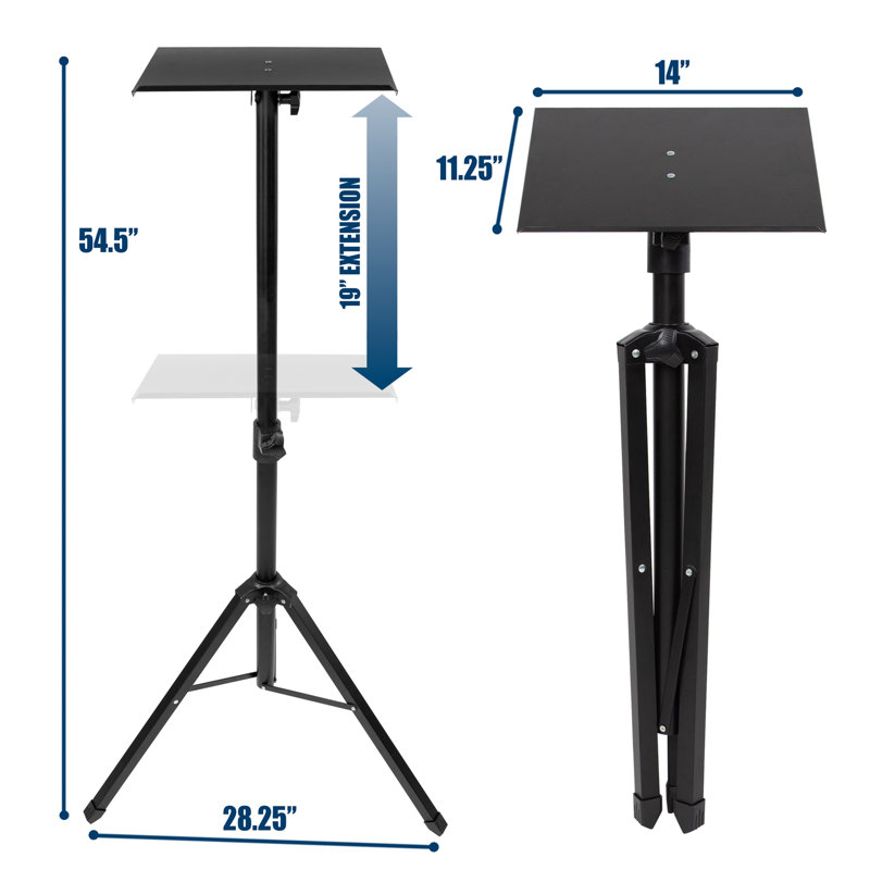Mount-It! Height Adjustable Tripod Projector and Laptop Stand for Indoor & Outdoor with Stand Tray