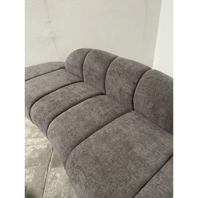 Canapé Le Croissant, Brown Chenille