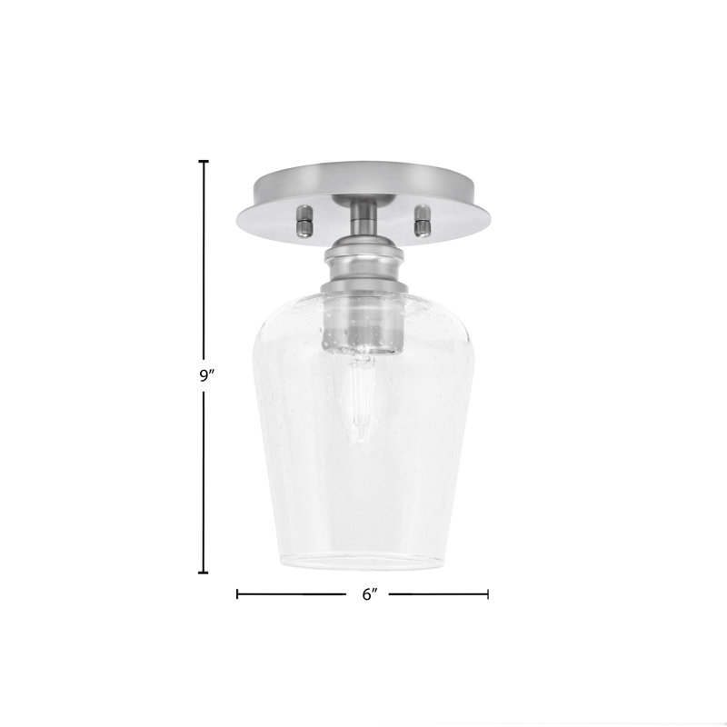 Plafonnier semi-encastré avec verre transparent 5 po Edge, Nickel brossé