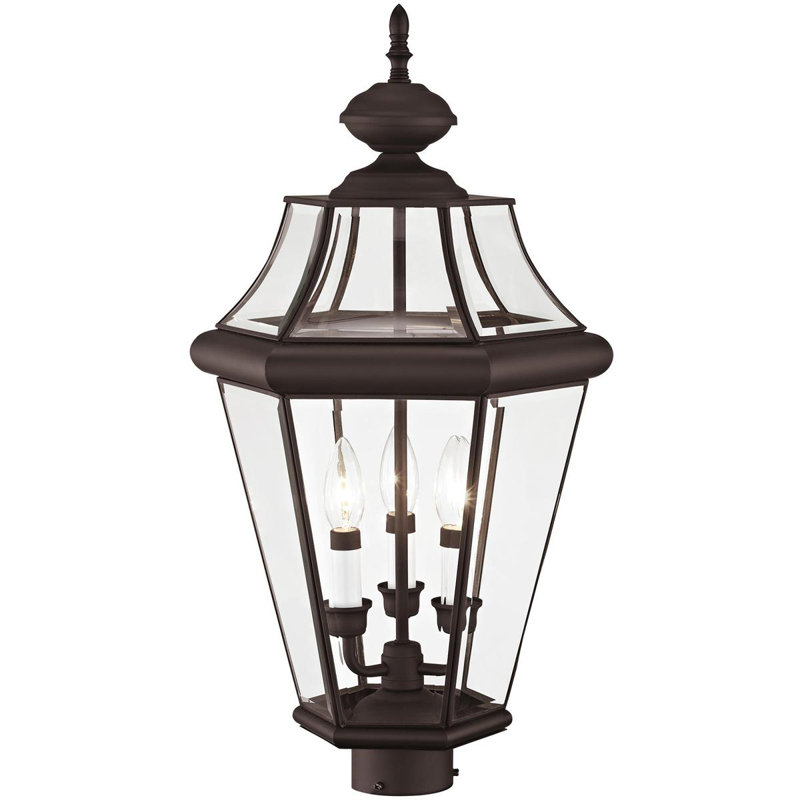 Light Bronze Outdoor Post Pendant with Clear Glass Shade & SEO Optimized