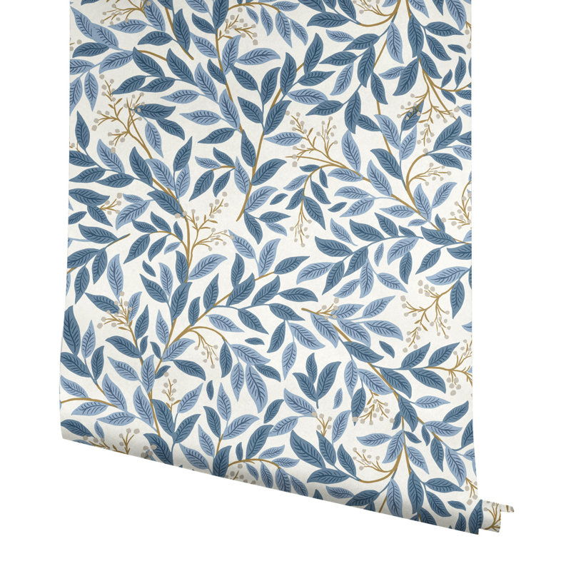 Rouleau de papier peint auto-adhésif L 20 pi x l 20,5 po Willowberry, Bleu