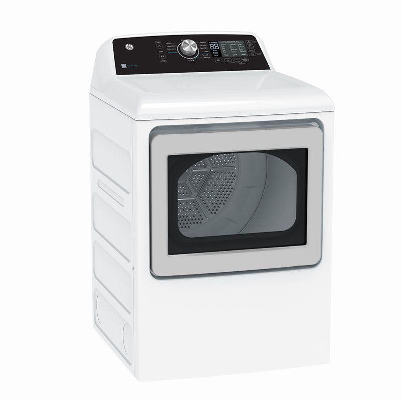 Ge 7,4 pieds cubes Sécheuse à gaz à chargement par le haut avec cycle Sanifresh - GTD68GMRWS, Blanc