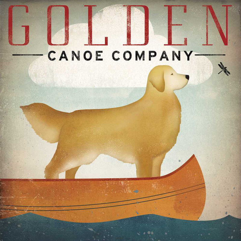 Golden Dog Canoe Co faisant face à la droite, H 20 po x l 20 po