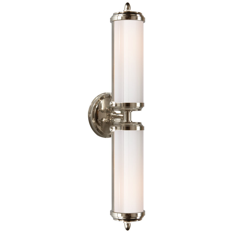 Thomas O'Brien Merchant Double Bath Light, Polished Nickel
