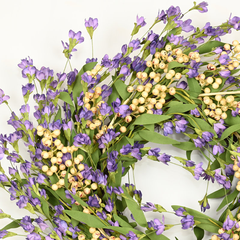 Couronne de porte artificielle 22 po, Mauve