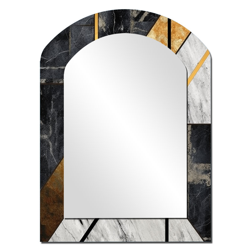 Koeller - Miroir abstrait en métal, 34 po x 25 po