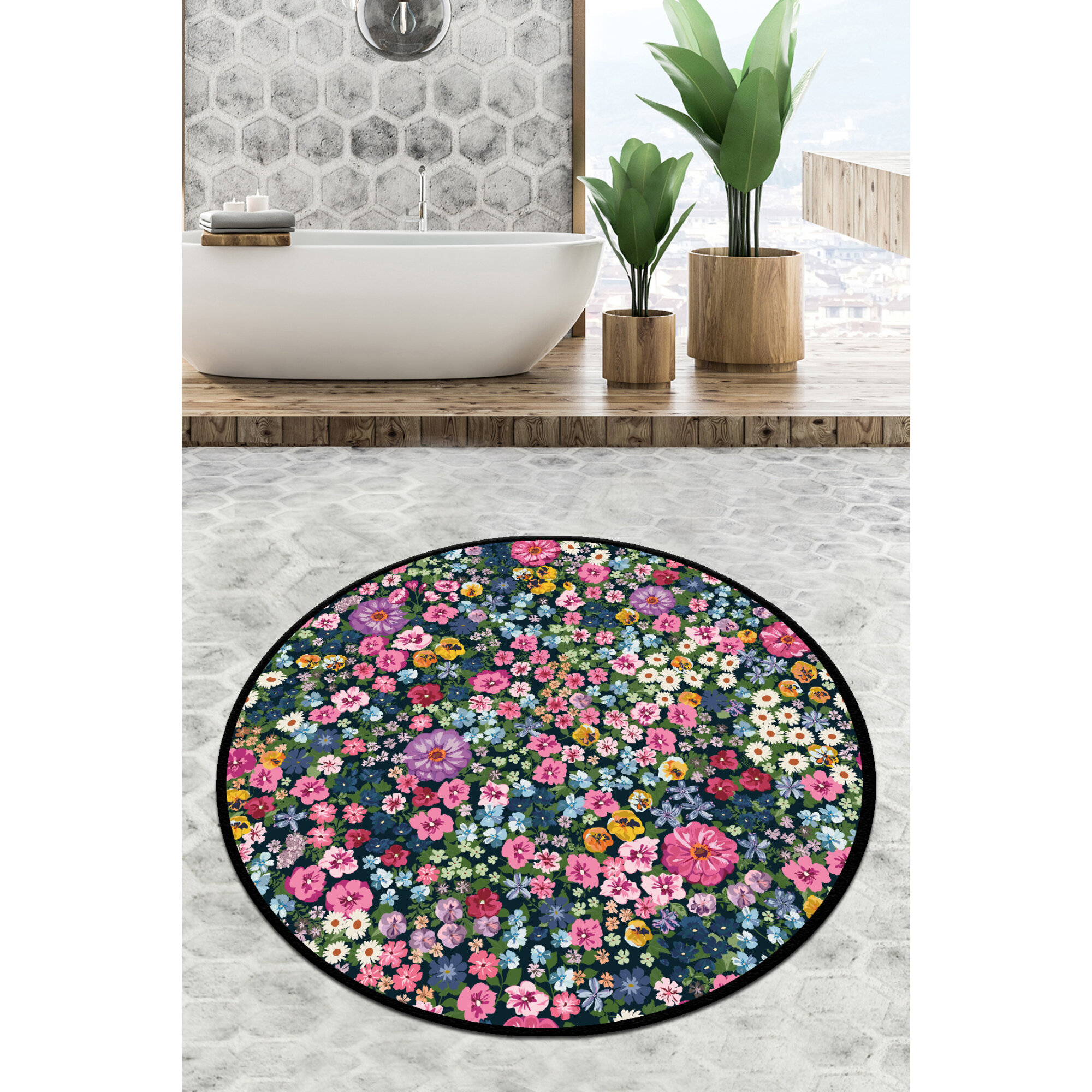 Bless international Bath Rug with Non-Slip Backing