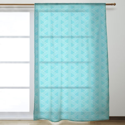 Panneau de rideau simple diaphane avec passe-tringle classique Zig Zag