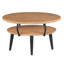 Table basse ovale en bois manguier avec tablette ouverte