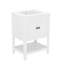 Meuble-lavabo 24 po avec lavabo en céramique, armoire de rangement en bois massif avec deux portes et tiroirs-86924753