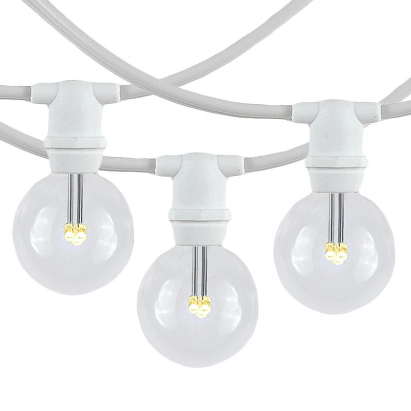 Outdoor 25 - Bulb 25'' Plug-in Globe String Light, White/Clear