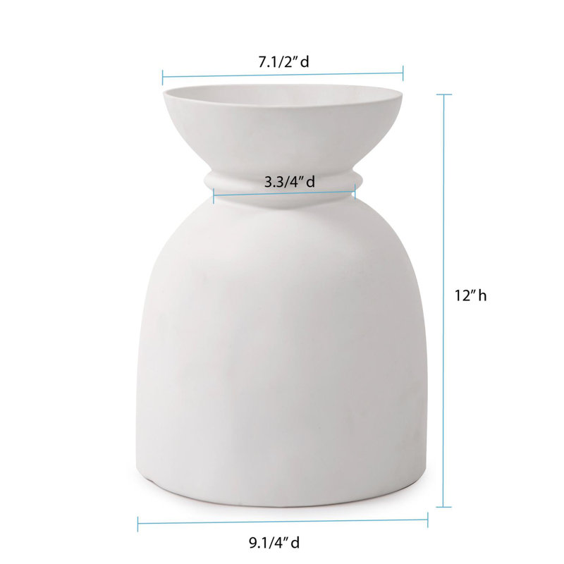 Vase de table Joro, H 12 po x l 9,25 po x P 9,25 po
