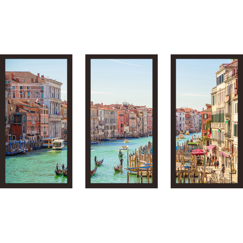 Venise, Italie - cadre photo multi-pièces, reproduction de photo, H 33,5 po x l 52,5 po x P 1 po