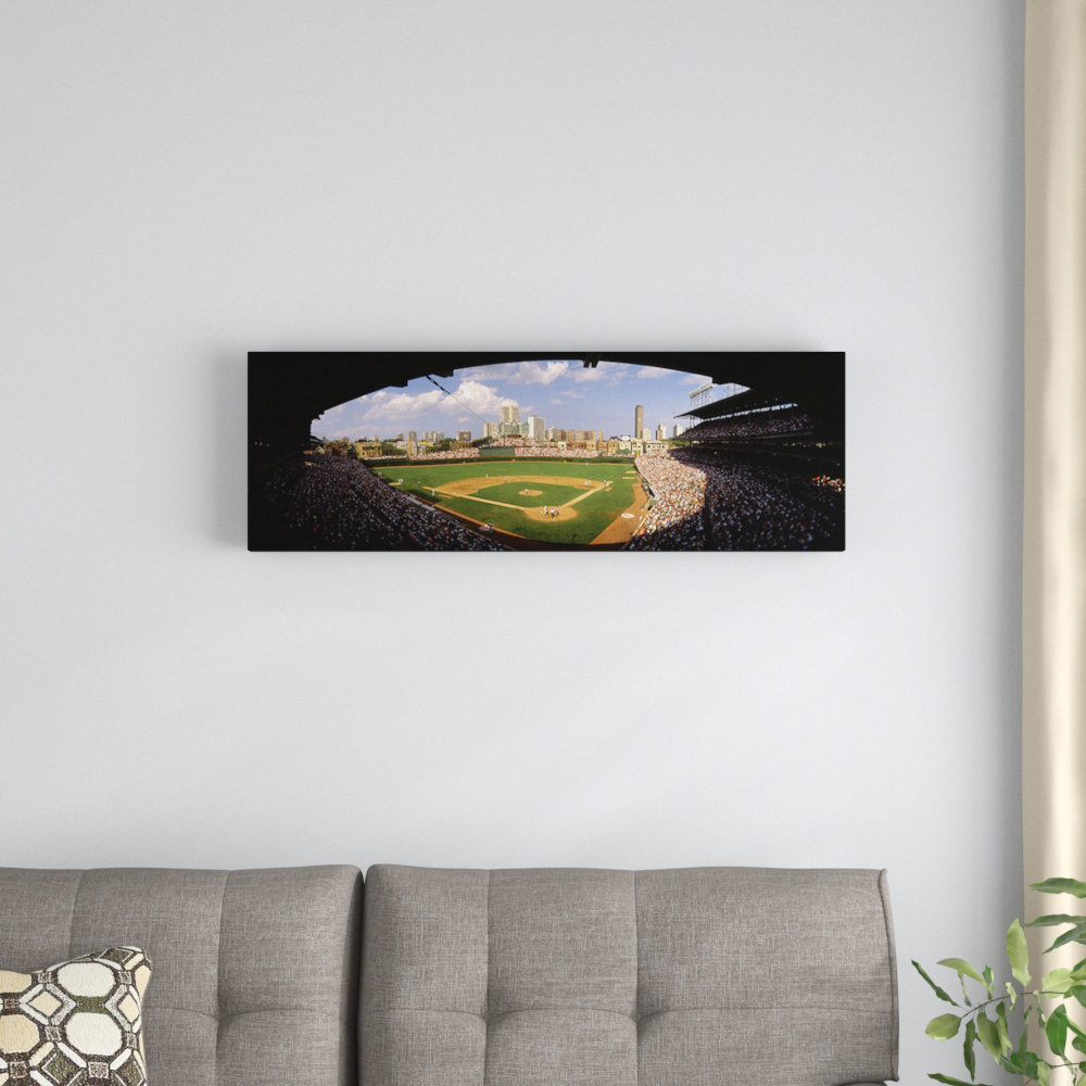 Spectators in a Stadium, Wrigley Field, Chicago Cubs, Chicago, Cook County, Illinois, USA by Panoramic Images - Gallery-Wrapped Canvas Giclée  Print East Urban Home 