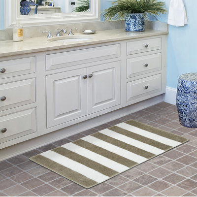 Tapis pour salle de bain en nylon et polyester à envers antidérapant Ronning Beach