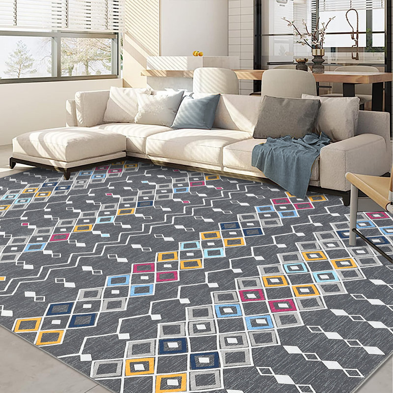 Kralovetz Washable Southwestern Indoor Rug, Rectangle 8' x 10'