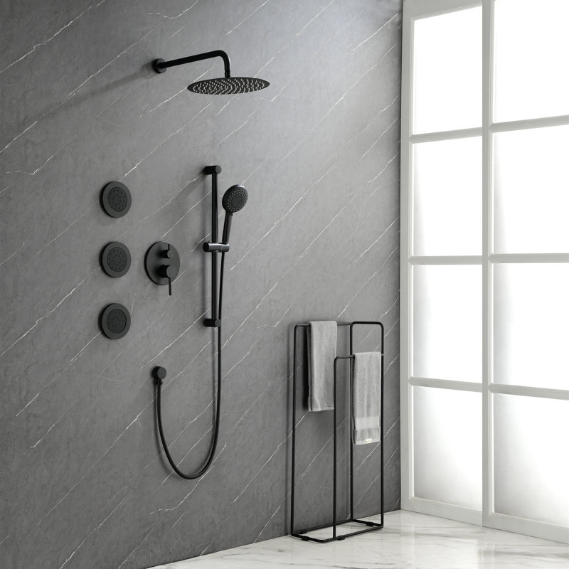 All-In-One Kit with Rough in-Valve, Matte Black