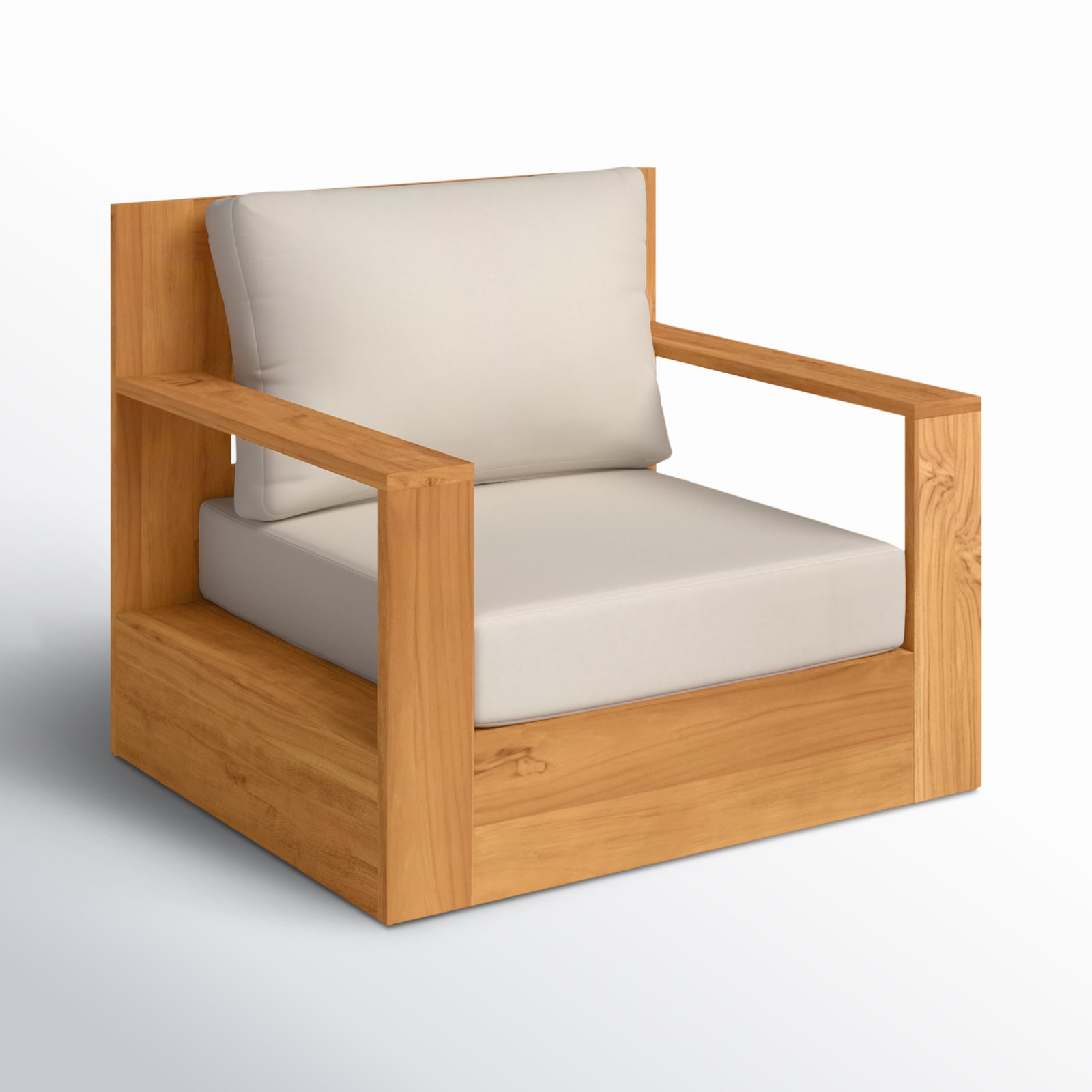 Azul Kauai Brazilian Teak Patio Chair, Beige