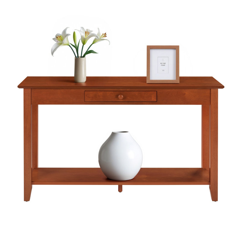 Carbin 48" Console Table with Shelf, Cherry