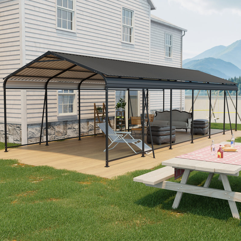 Metal Heavy Duty Carport Outdoor Canopy Large Garage With Galvanized Steel Roof And Frame For Driveway Car,truck