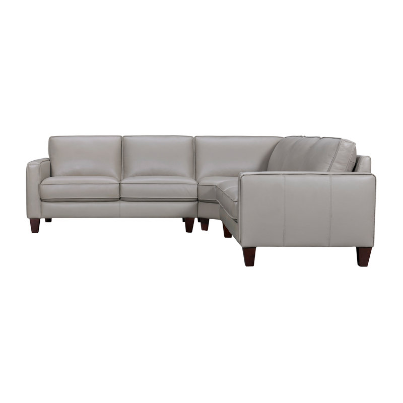 Junellen Upholstered Sectional, Gray Genuine Leather/Faux Leather