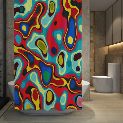 Hober Abstract Single Shower Curtain