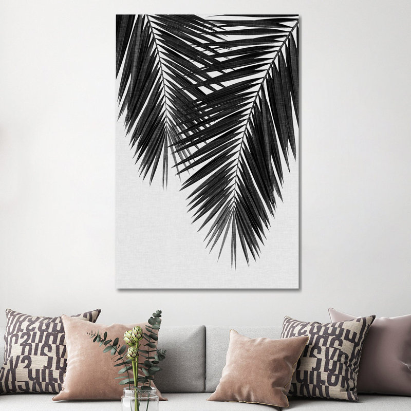 Palm Leaf II B&W by Orara Studio - Wrapped Canvas Print, 152.5 cm H x 101.5 cm W