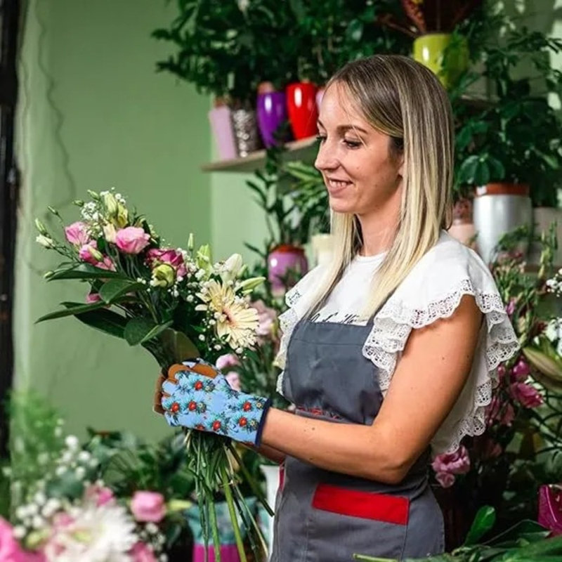 Gants de jardinage en cuir pour femme - Gants de travail respirants et flexibles résistants aux épines