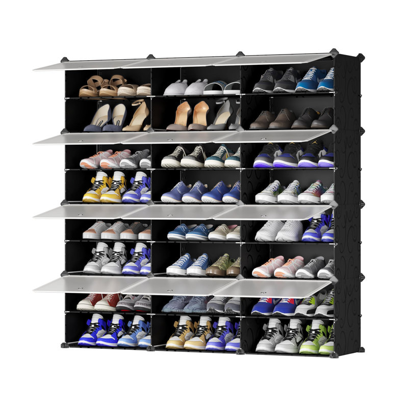 24 Pair Shoe Storage Cabinet, Black