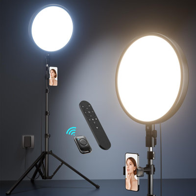 72" Professional Ring Light With Tripod Stand, 6500K Full-Screen LED Lighting For Live Streaming, Youtube, Tiktok, Video Recording, Photography, Compatible With Iphone/Smartphones, Includes Remote Control