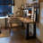Nut-brown+Black Rectangular Solid Wood+Iron desk-806086965-806086960