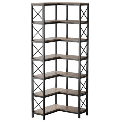 Grande bibliothèque d'angle à 7 niveaux 79,53 "