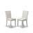 7 Piece Kitchen Table Set Consist of a Rectangle Dining Table with X-Legs and 6 Cream Linen Fabric Parson Dining Room Chairs, Wire Brushed linen white-610334200-610334199-540918399
