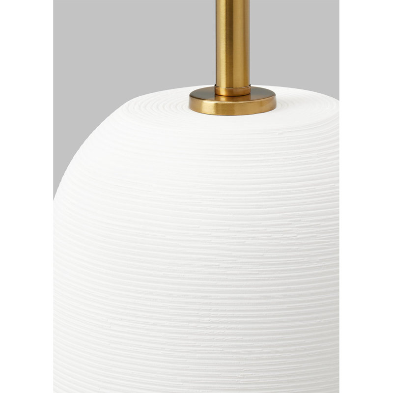 Matte White Ceramic Table Lamp with Linen Shade