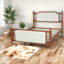 Structure de chambre à coucher rembourrée en velours de bois pour grand lit Sturdy