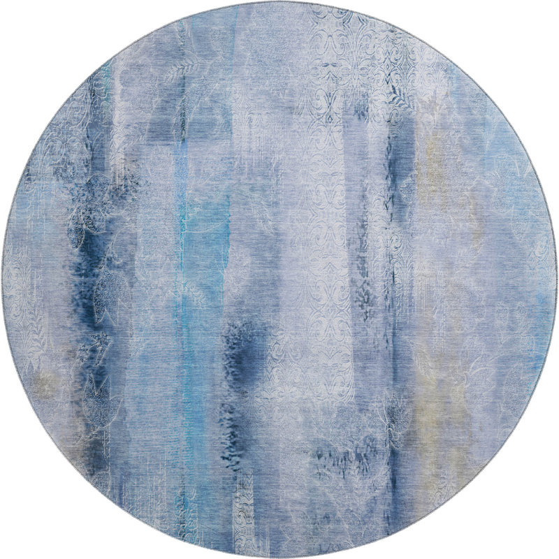 Cerrito Area Rug with Non-Slip Backing, Round 8'
