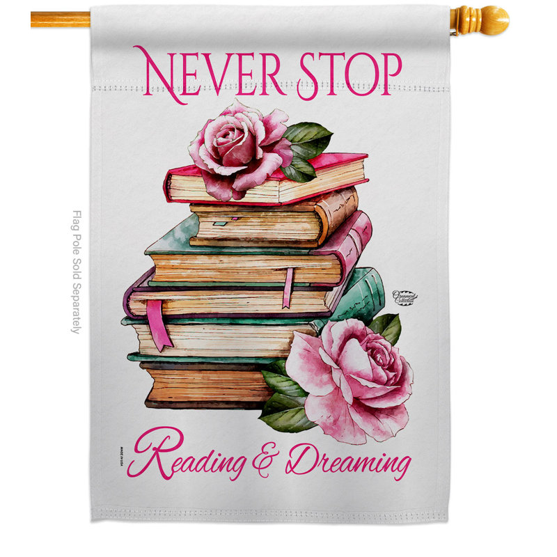 Drapeau de maison 40 po x 28 po lecture et rêve en polyester
