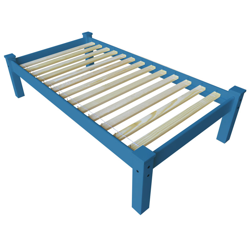 Structure de lit en bois massif Versaloft Harmony Amish, Peinture bleue des Caraïbes, Lit double