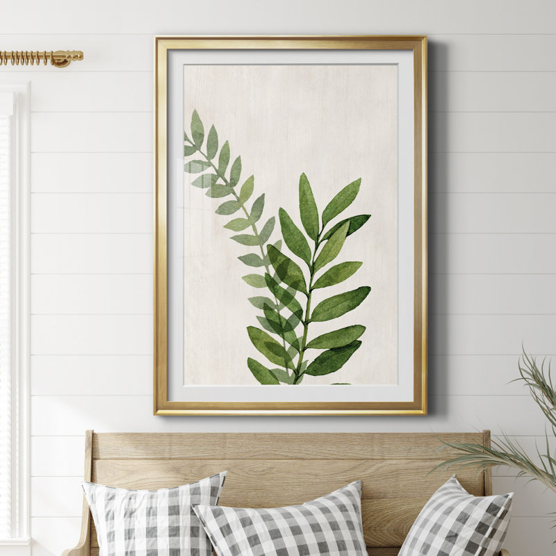 Botanical Wash II - reproduction d'art sur papier, H 30,5 po x l 42,5 po x P 1,5 po, Papier encadré doré